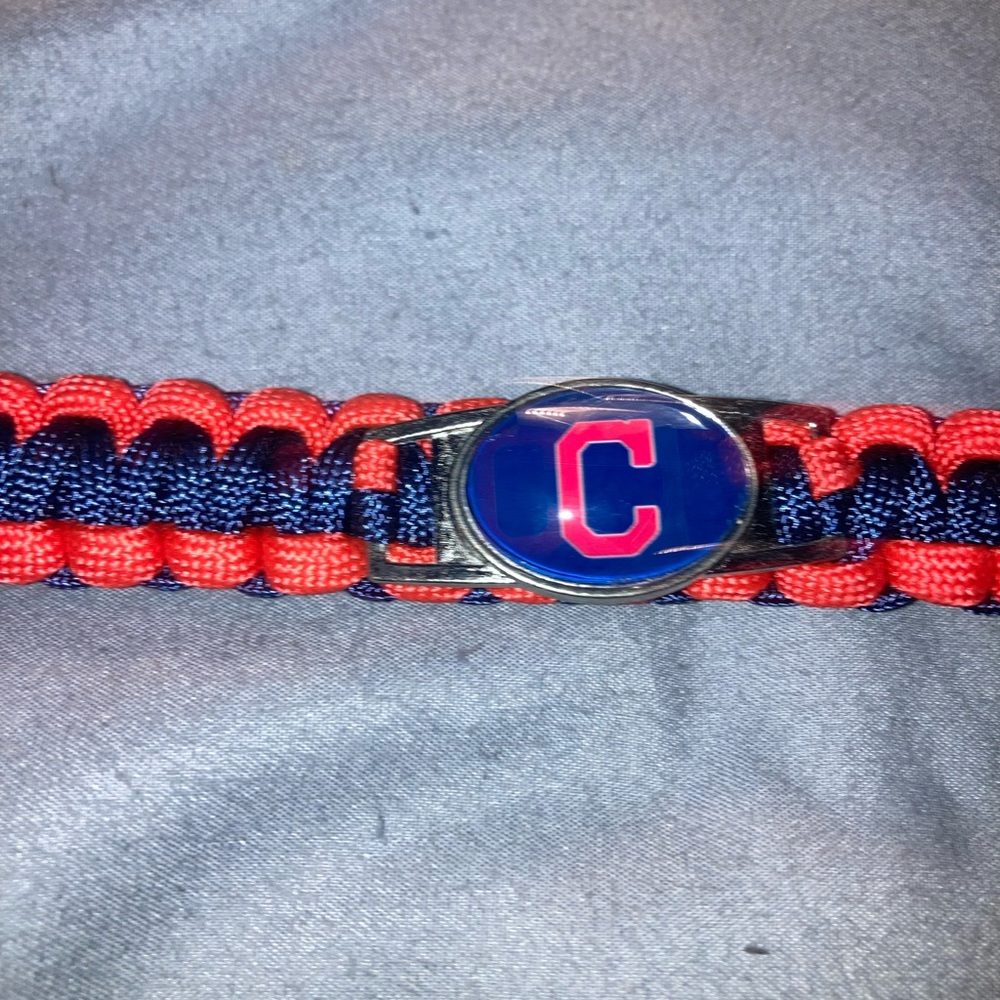 Cleveland Guardians Navy and Red Braided Sports Bracelet